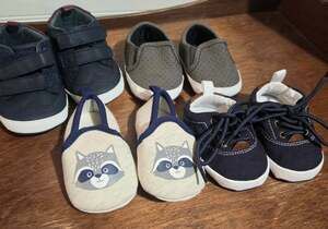Baby Boy Shoe Lot 4 Pairs Carters Childrens Place 3-6 Months Infant Crib Shoes